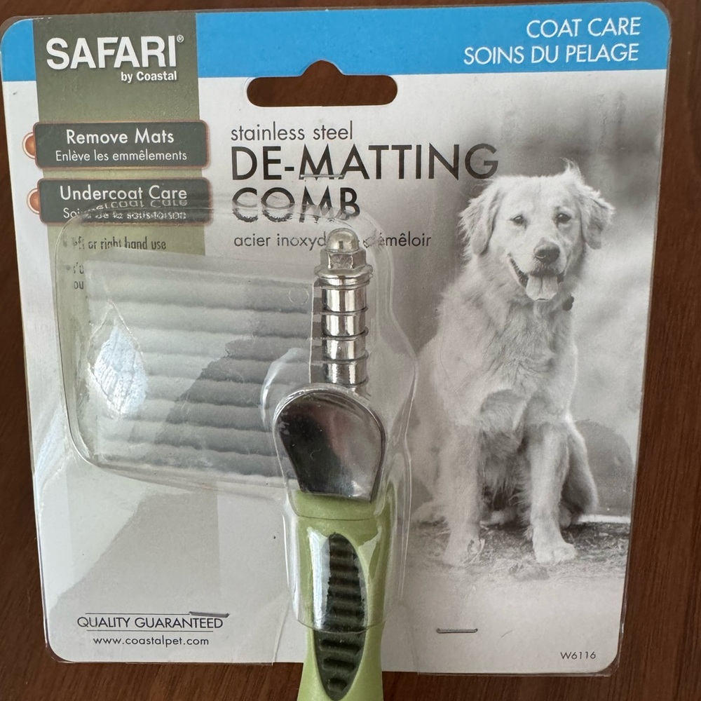 Green and Silver Grooming Tool for Dogs